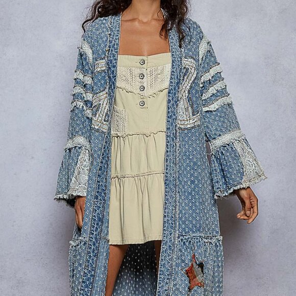 POL Wildpeace Denim Duster NEW Size Various - Picture 4 of 6